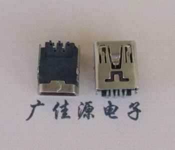 玉林MINI USB前两脚插座 90度卧式 端子DIP针脚定义