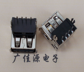 玉林USB插座 90度AF单层正向垫高9.3 DIP鱼叉脚