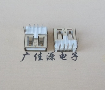 玉林 USB2.0 AF 90度 直插脚 无后盖 平口铜壳