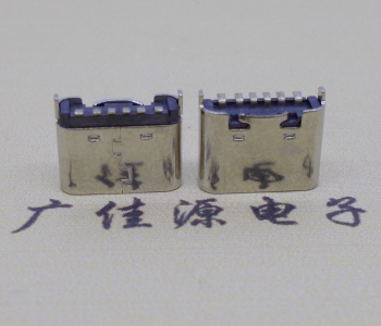 玉林TYPE C6P母座直立式两脚插板针脚SMT高度H=6.8