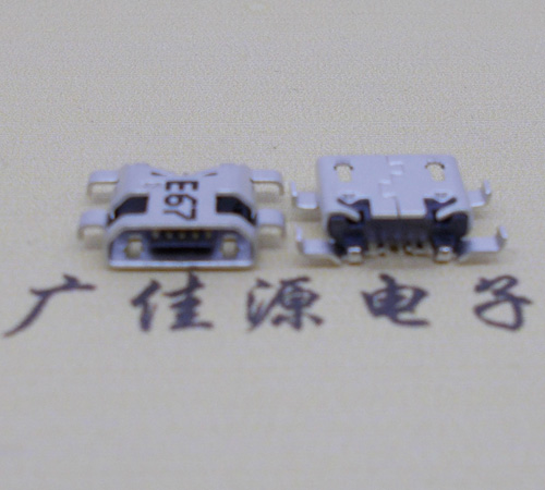 玉林Micro usb 反向沉板1.2mm接口四脚插直边无导位