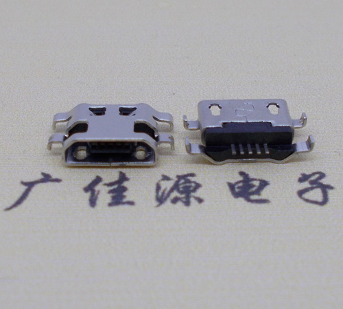 玉林micro usb5p连接器 反向沉板1.6mm四脚插平口