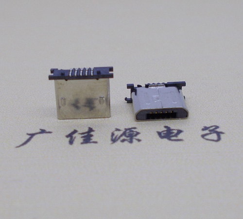 玉林MICRO USB 5P公头短体5.6mm立贴带柱无卡勾