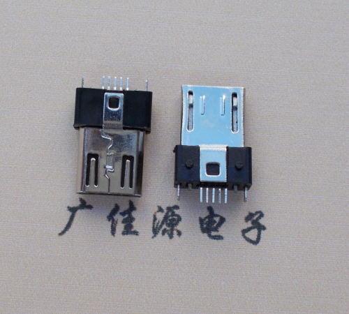 玉林MICRO USB 5P公头B型SMT贴板带柱