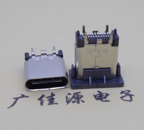 玉林立式type-c24p短体母座长10.5mm 直立式type-c母座