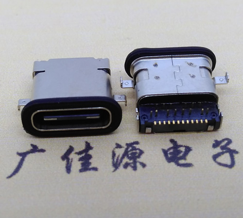 玉林 卧式type-c16p母座前插后贴 type-c接口 type-c连接器