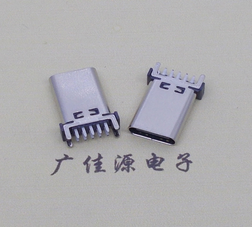 玉林立式type c10p母座端子插板可过大电流充电和数据传输，高度H=13.10、13.70、15.0mm